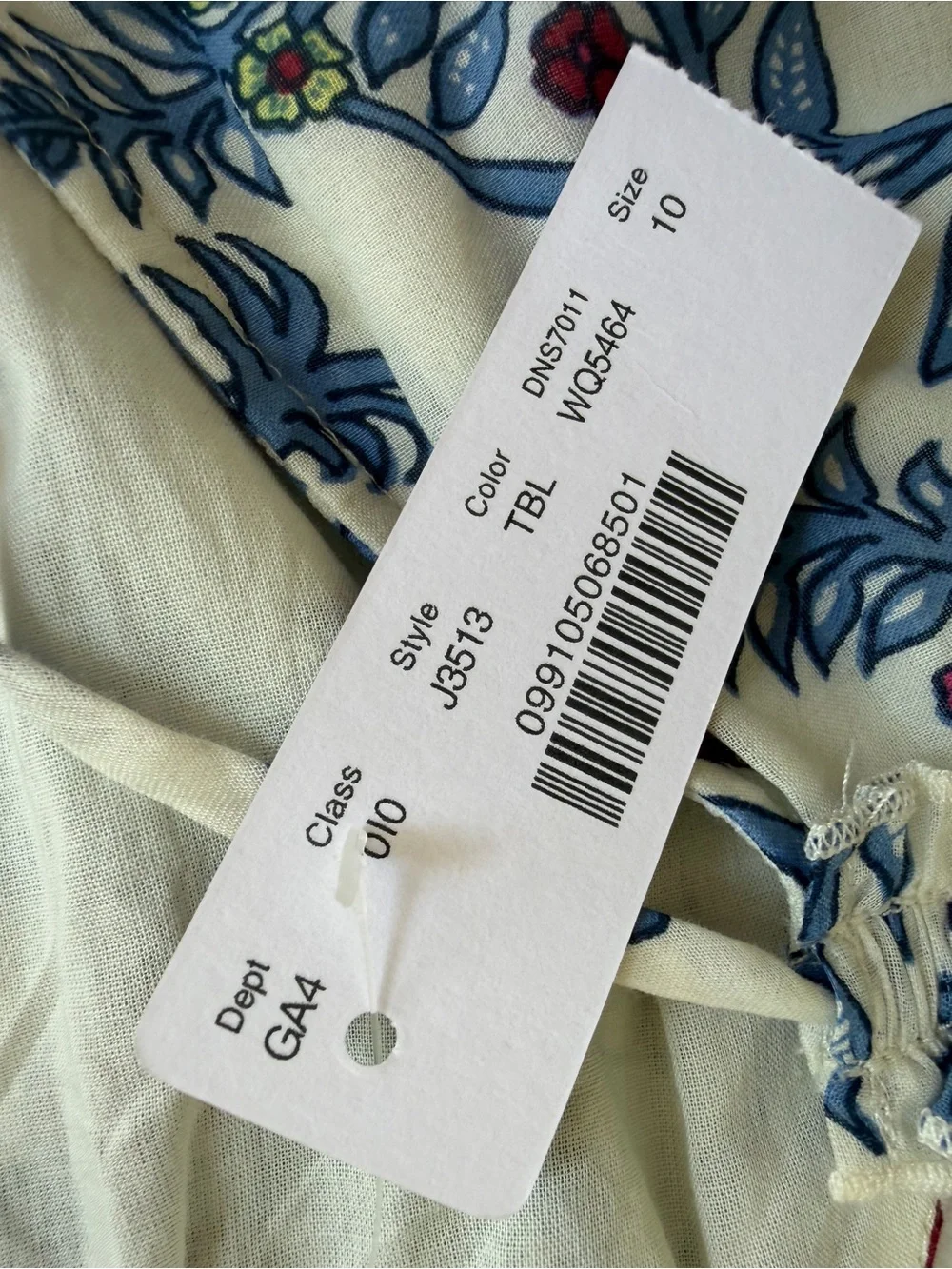 NEW J.Crew Point Sur Block Print Floral Tiered Dress Sz 10 NWT White Blue